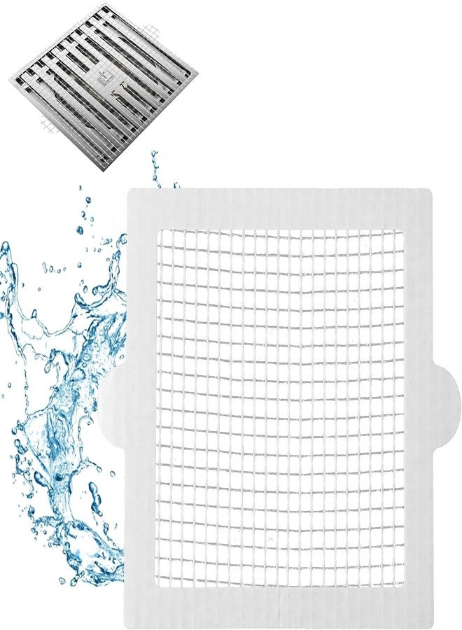 ESTAMINE 10PCS Disposable Shower Drain Hair Catchers, Mesh Stickers Hair Drainer, Hair Catcher Shower Drain Flat, Hair Strainer, Hair Filter, Hair Stopper for Bathroom/Bathtub/Kitchen Drain (Square) - Image 1
